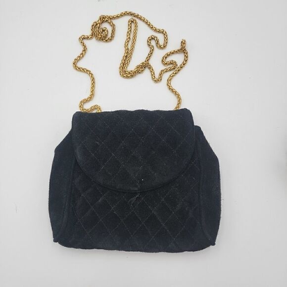 Talbots Quilted Suede Crossbody Purse - Picture 1 of 10